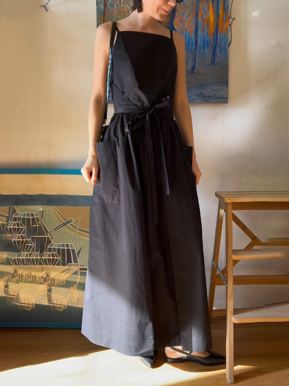 Strapless Square Neck Tie Dress