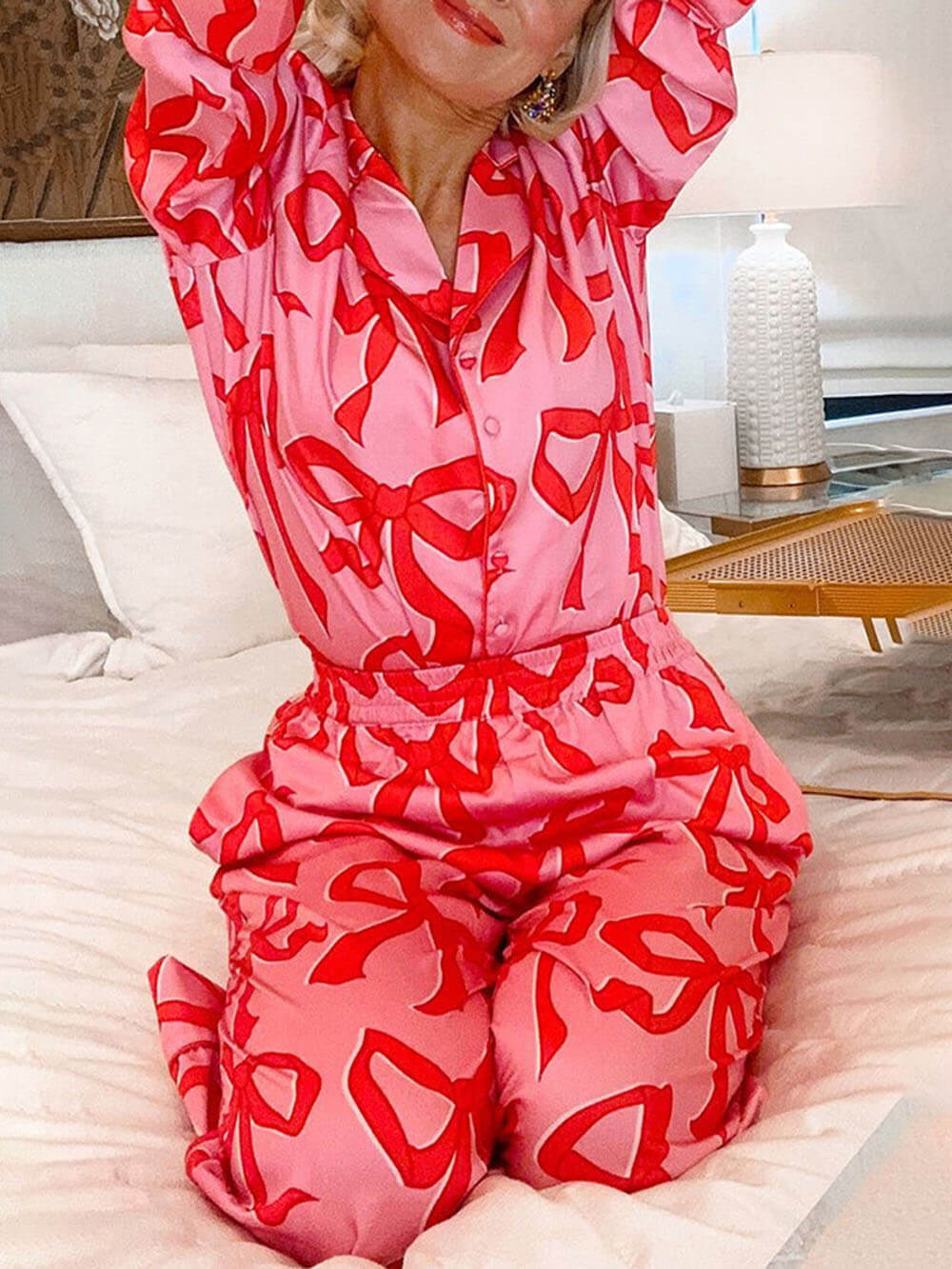 Bow Print Pajama Set