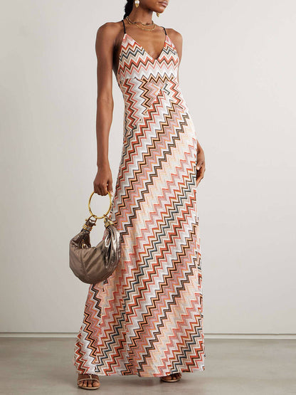 Bodycon Digital Rainbow Stripe Dress