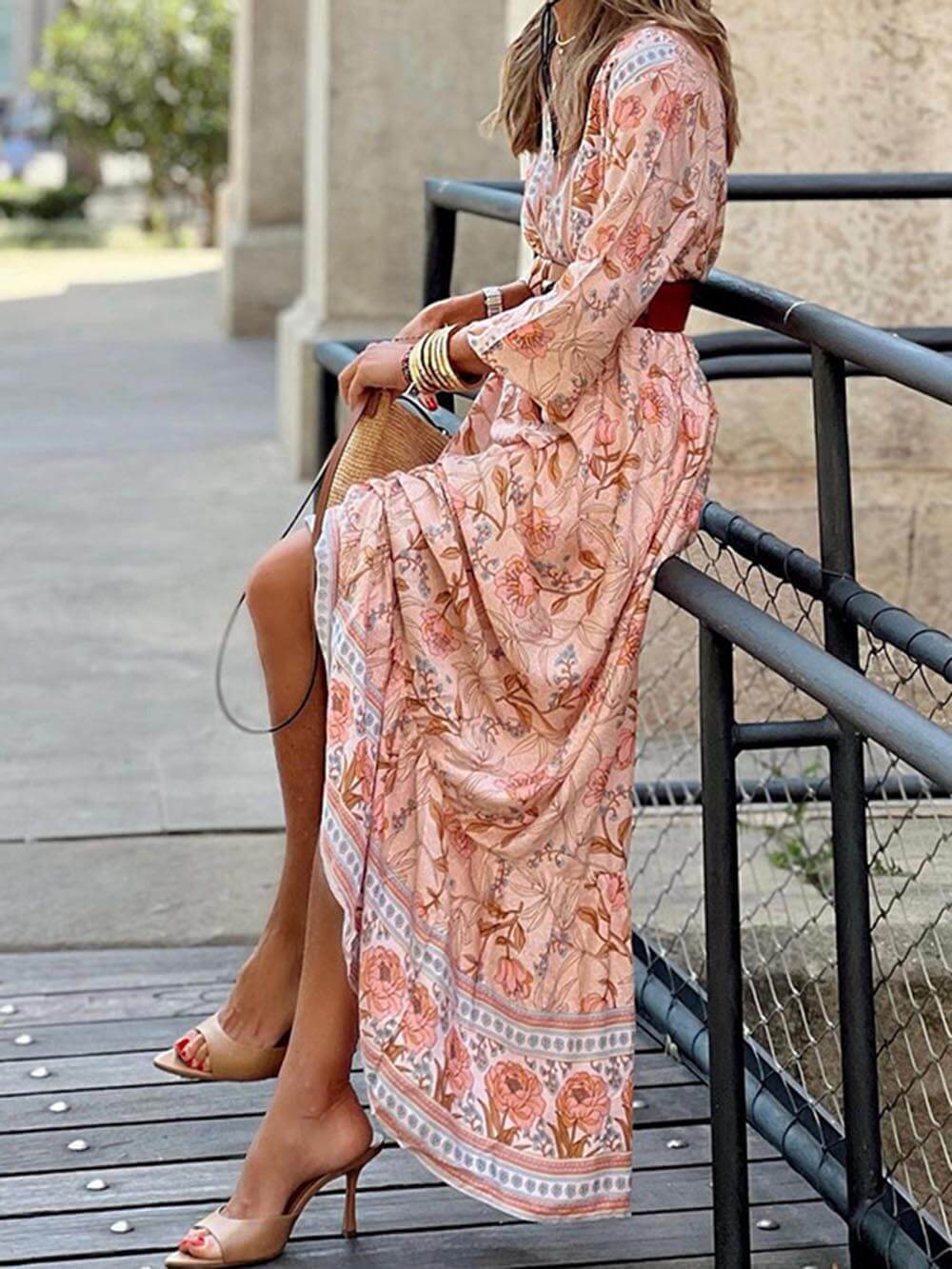 Fashion Bohemian Midi Floral Dress