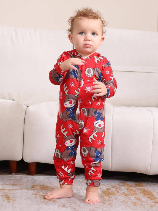 Elk Print Matching Family Jumpsuit
