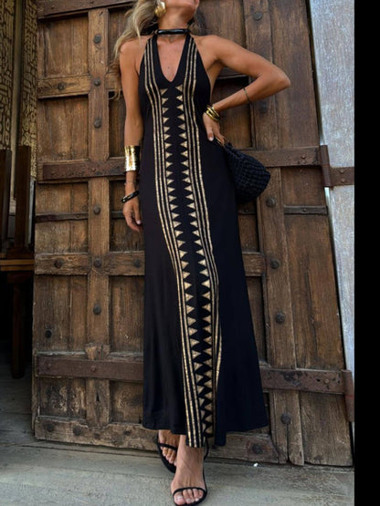 Sleeveless Cami Neckline Backless Sexy Dress