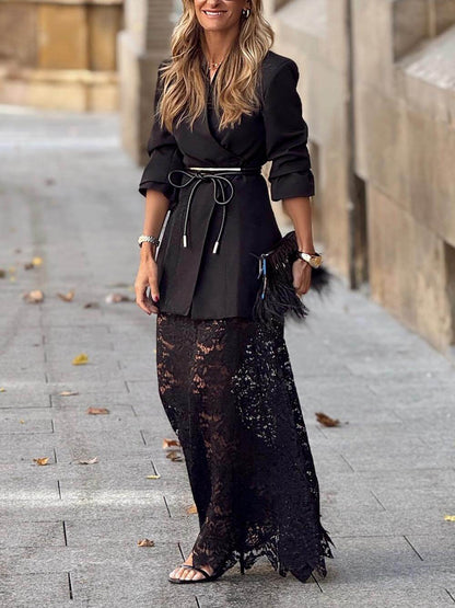 Floral Lace Maxi Skirt