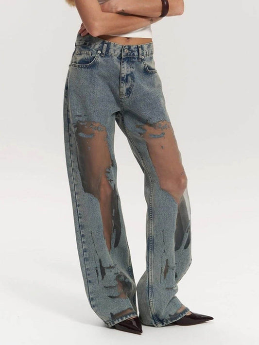 Sheer Denim Pants