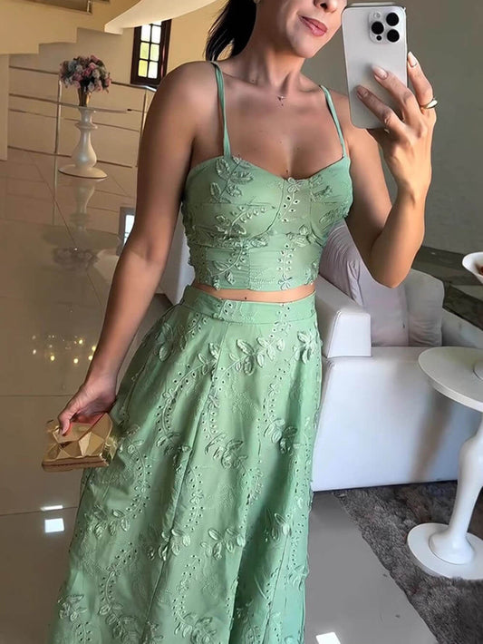 Lace Patchwork Cami Set