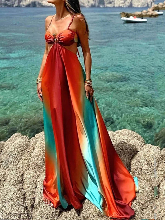 Sexy Cami Gradient Island Style Dress