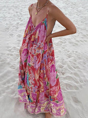 Fashion Floral Cami Loose Resort Dress