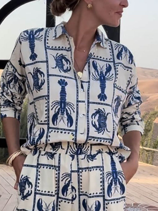 Lobster Print Loose Shirt
