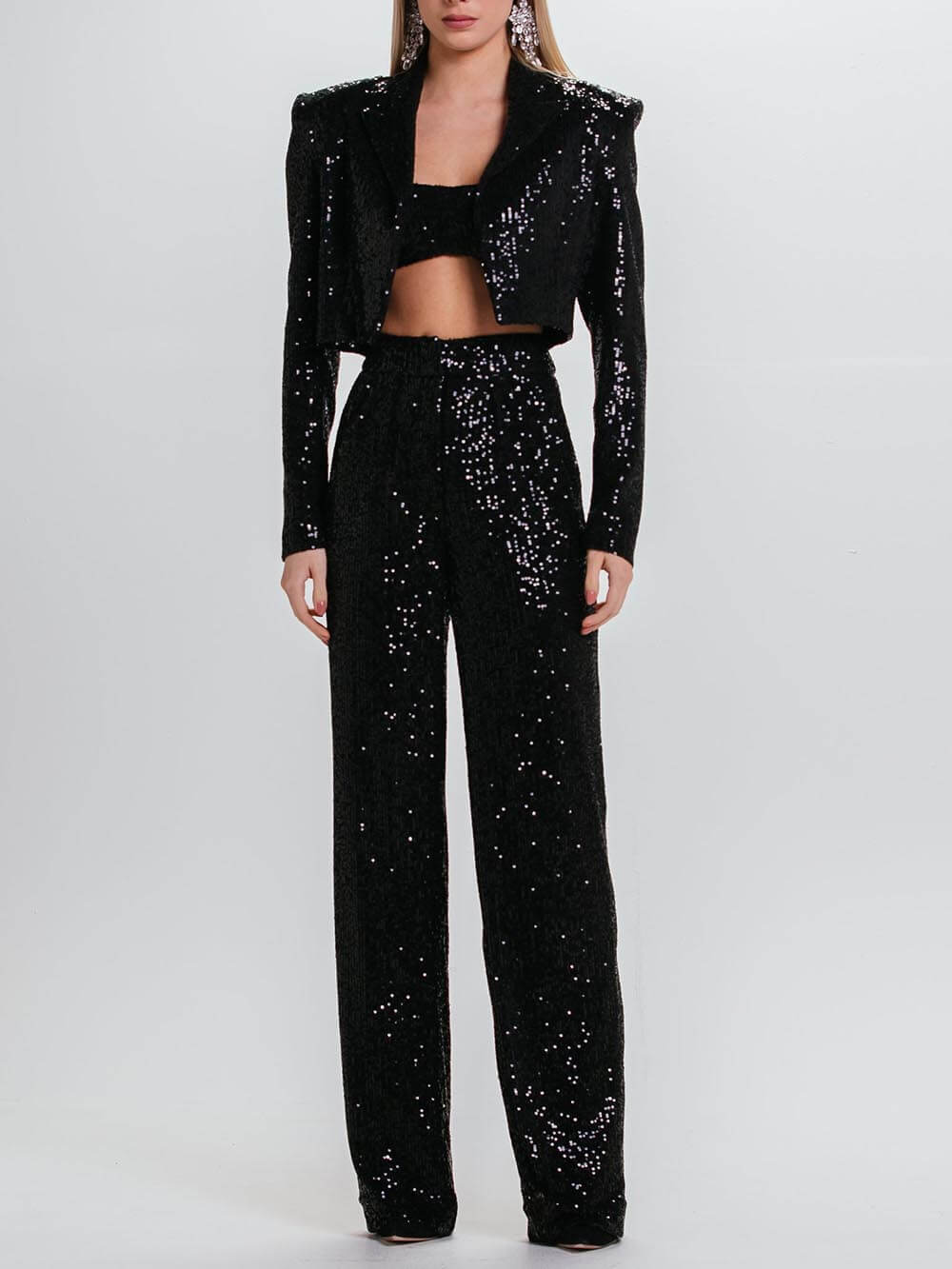 Classic Fashion Sequin High Waist Pocket Pants