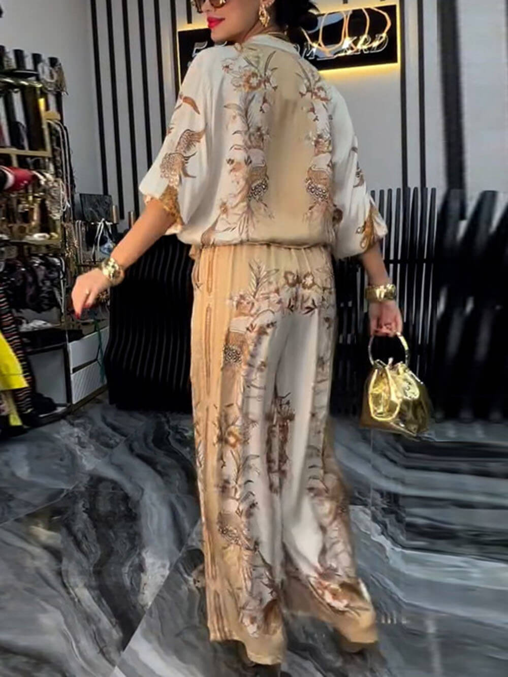 Floral Print Baseball Jacket