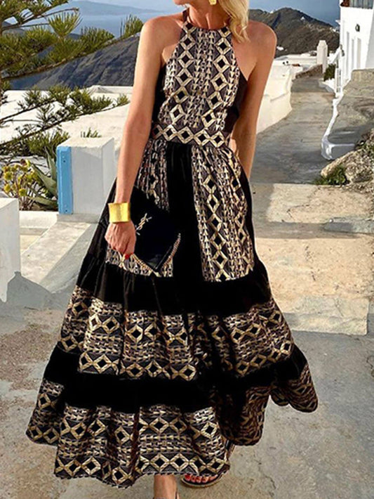 Bohemian Floral Fashion Loose Off-Shoulder Dress