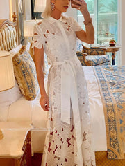 Lace Cardigan Button-Down Dress