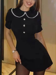 Sweet Lace Trimmed Flowy A-Line Dress