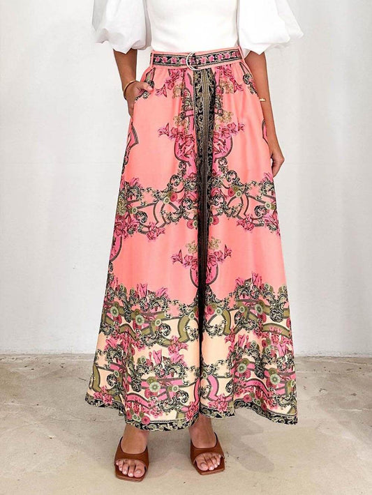 Boho Print Long Skirt