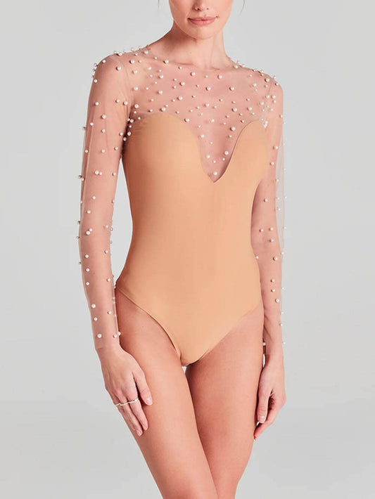 Long Sleeve Beaded Jumpsuit