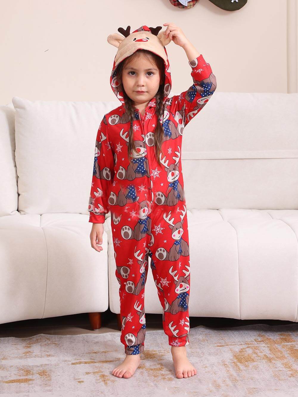 Elk Print Matching Family Jumpsuit