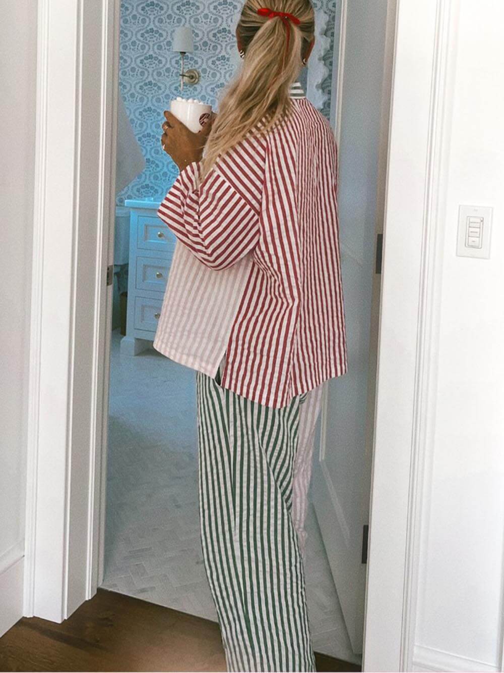 Colorblock Stripe Pajama Set
