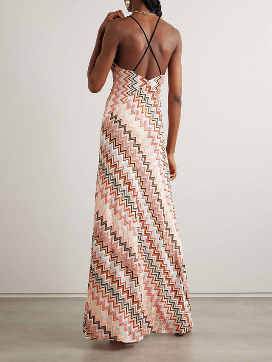 Bodycon Digital Rainbow Stripe Dress