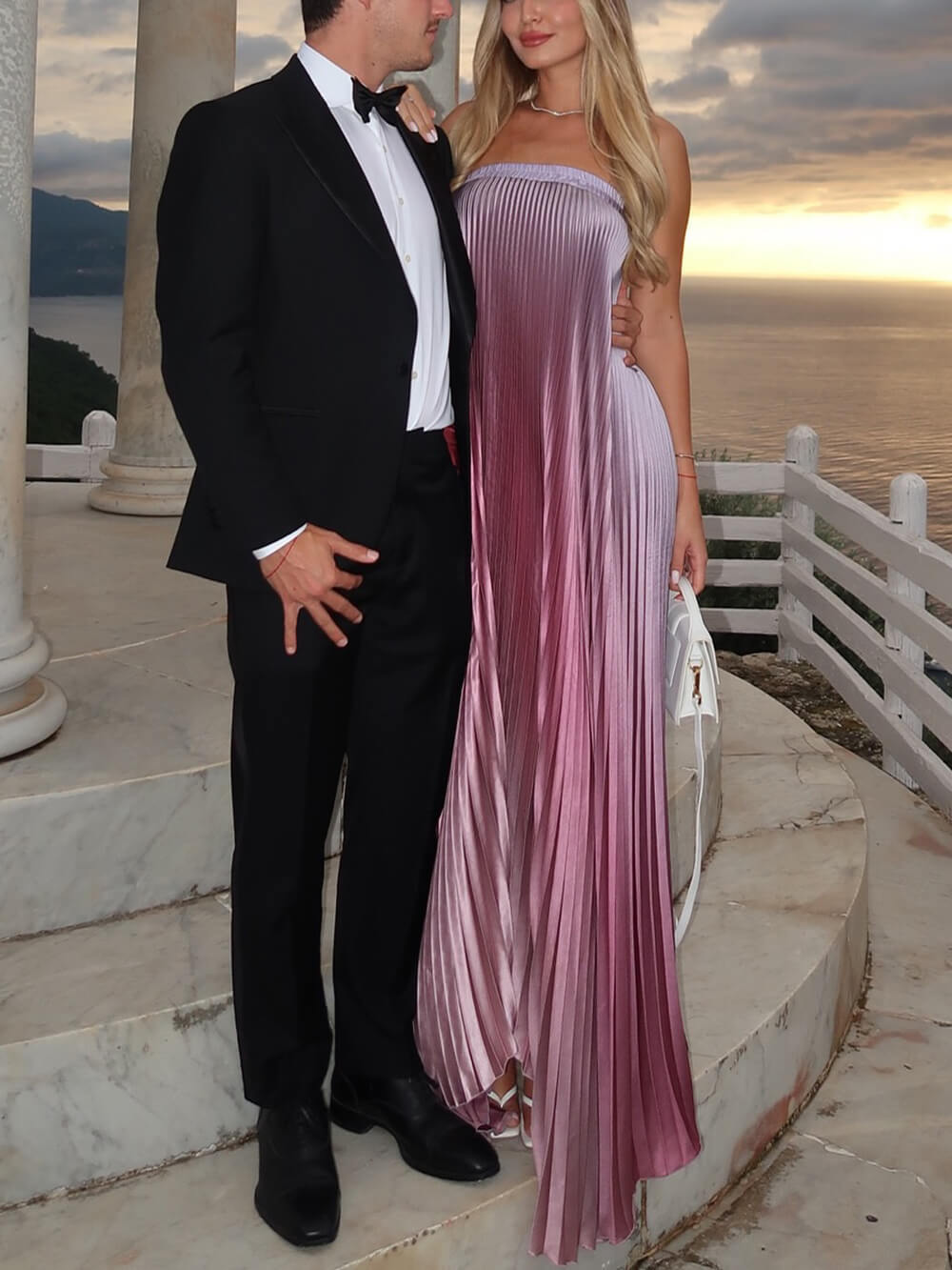 Elegant Sleeveless Strapless Mermaid Pleated Dress