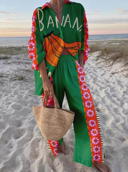 Banana Print Holiday Set