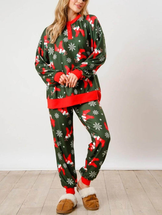 Candy Cane Snowflake Pajama Set