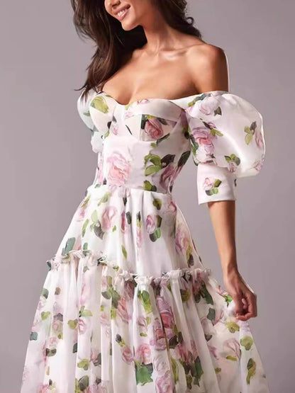 Organza Long Elegant Evening Gown