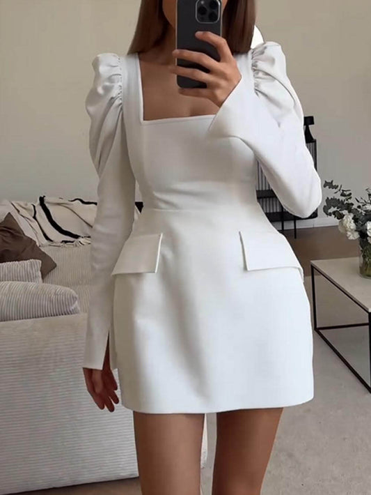 Elegant Square Neck Dress