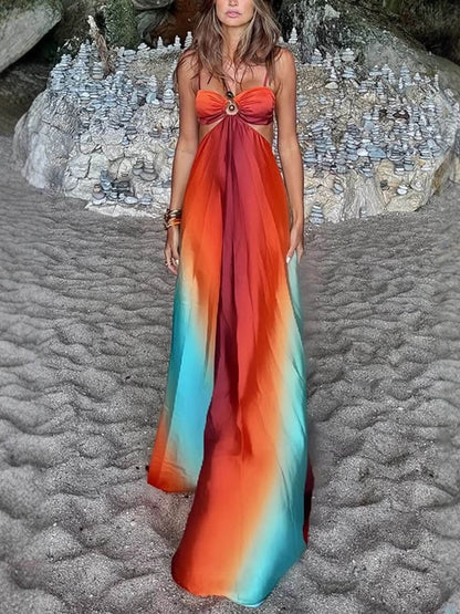 Sexy Cami Gradient Island Style Dress