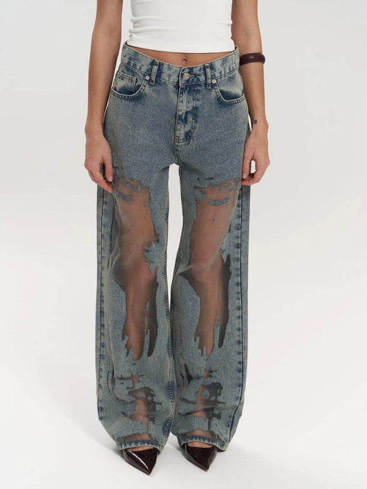 Sheer Denim Pants