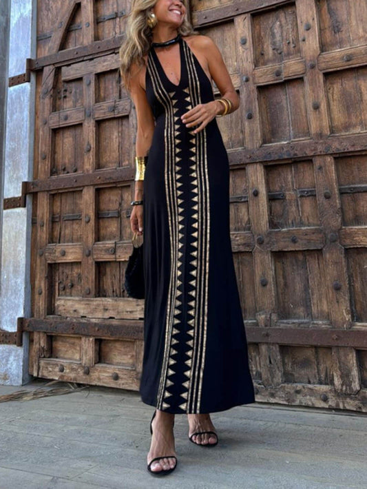 Sleeveless Cami Neckline Backless Sexy Dress