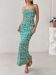 Backless Tie High-Waist Sexy Maxi Dress