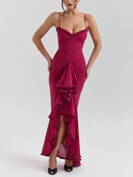 Backless Mesh Cami Fitted Dress