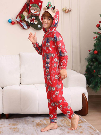 Elk Print Matching Family Jumpsuit