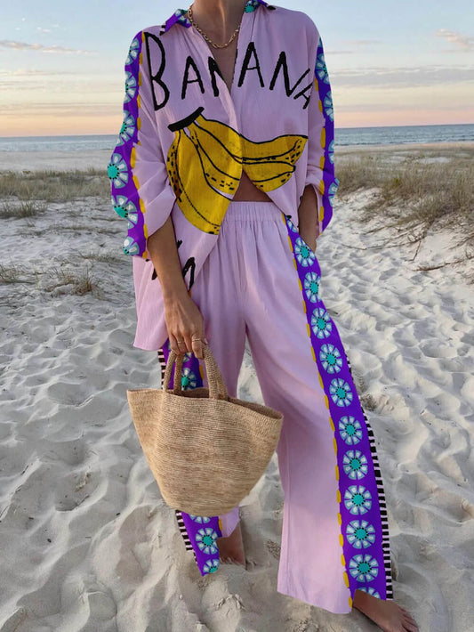 Banana Print Holiday Set