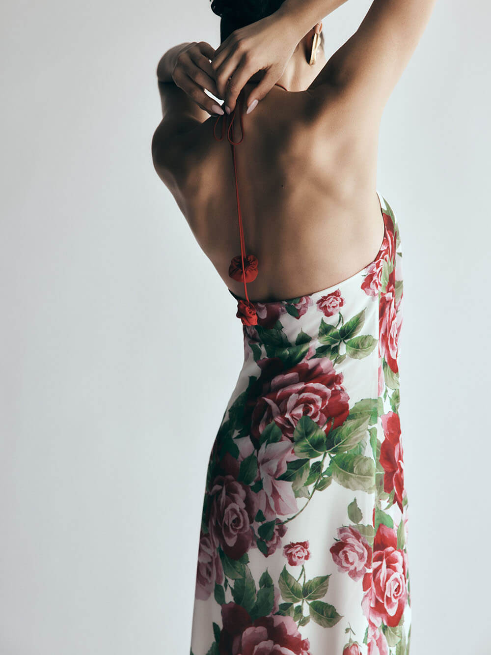 3D Flower Off-Shoulder Floral Maxi Dress