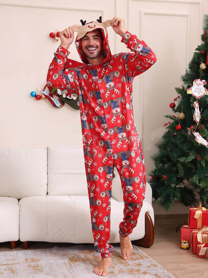 Elk Print Matching Family Jumpsuit