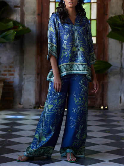 Botanical Print Loose Fit Shirt