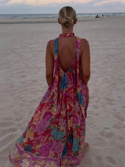 Fashion Floral Cami Loose Resort Dress