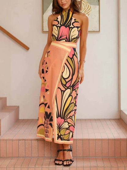 Twisted Floral Halter Vest Top