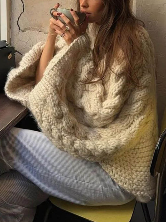 Cable Knit Trumpet Sleeve Sweater