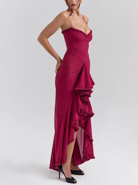 Backless Mesh Cami Fitted Dress