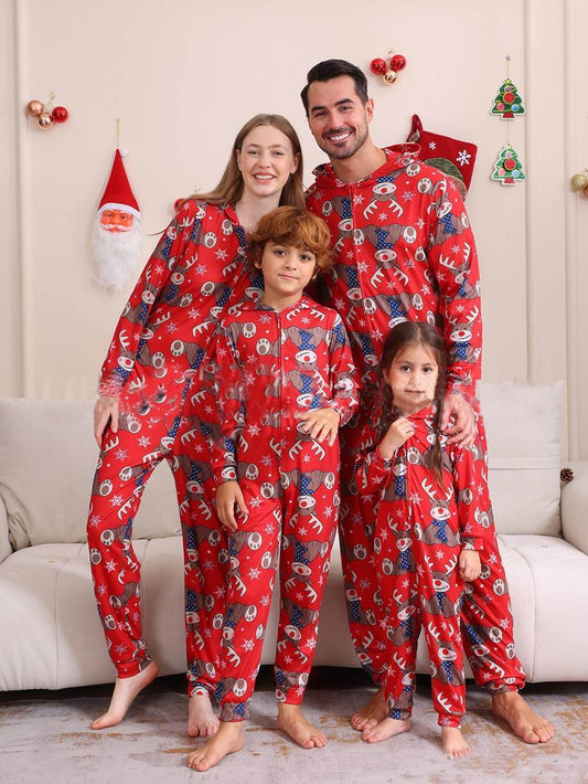 Elk Print Matching Family Jumpsuit