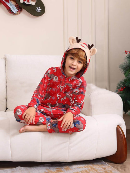 Elk Print Matching Family Jumpsuit