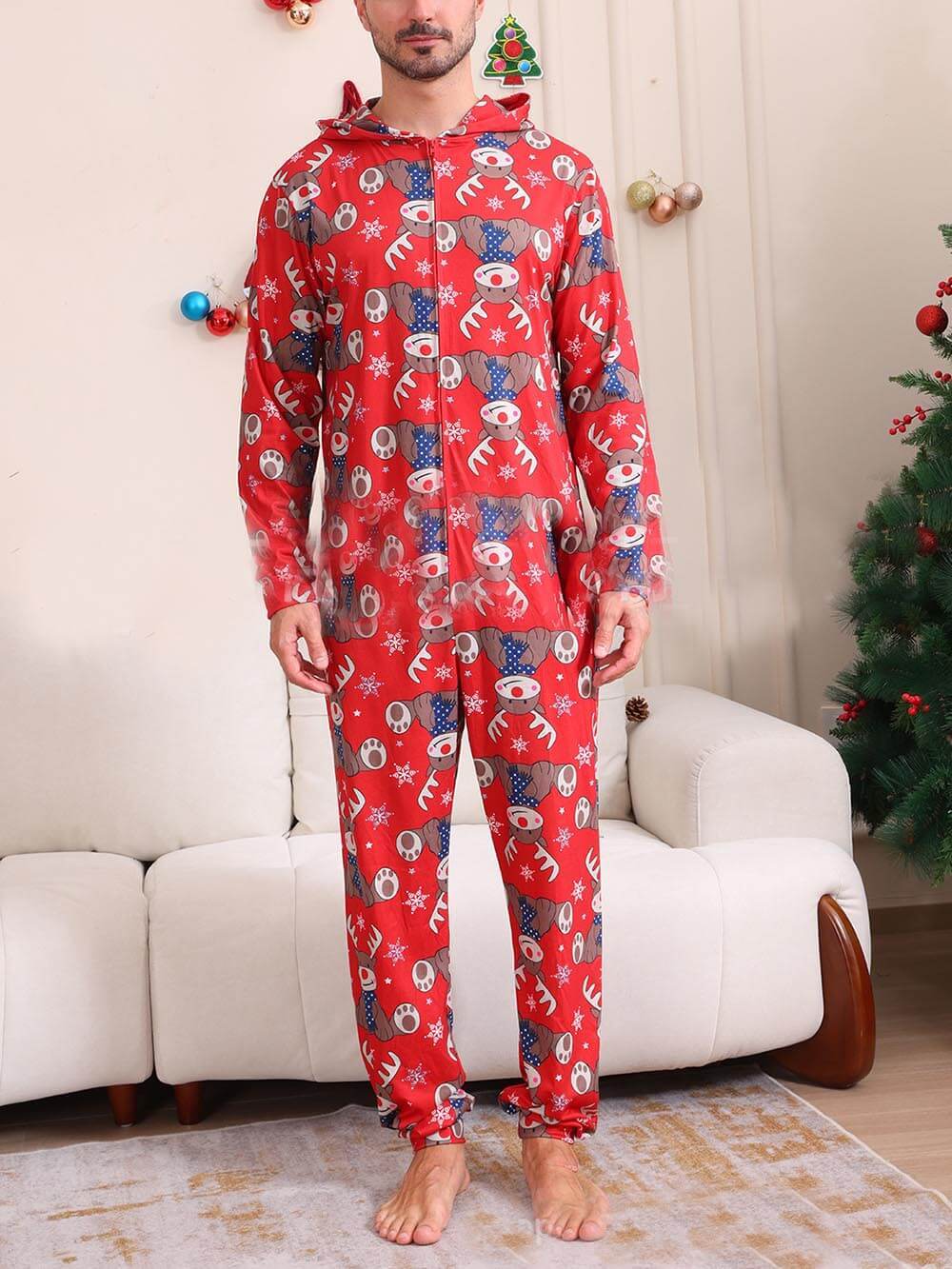 Elk Print Matching Family Jumpsuit