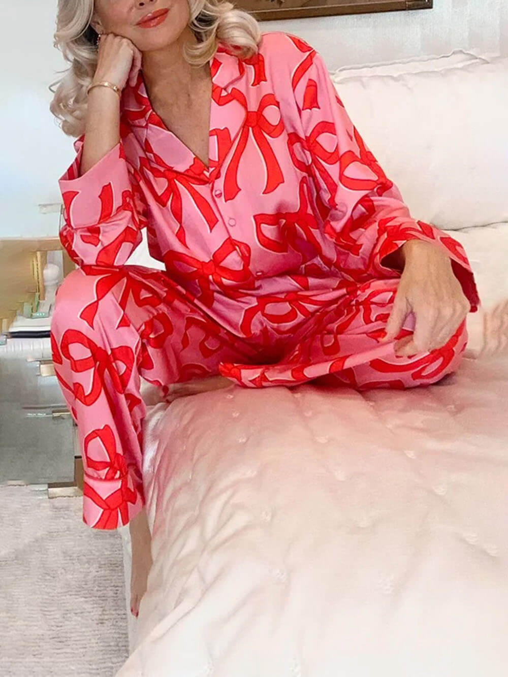 Bow Print Pajama Set
