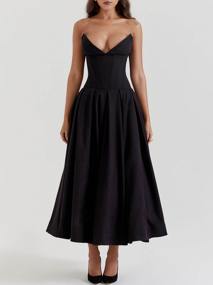 Deep V Neck Sleeveless Backless Madi Dress
