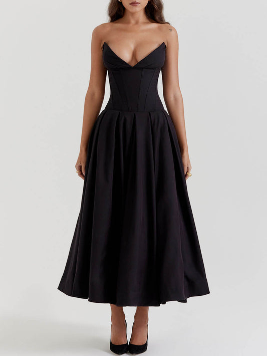 Deep V Neck Sleeveless Backless Madi Dress