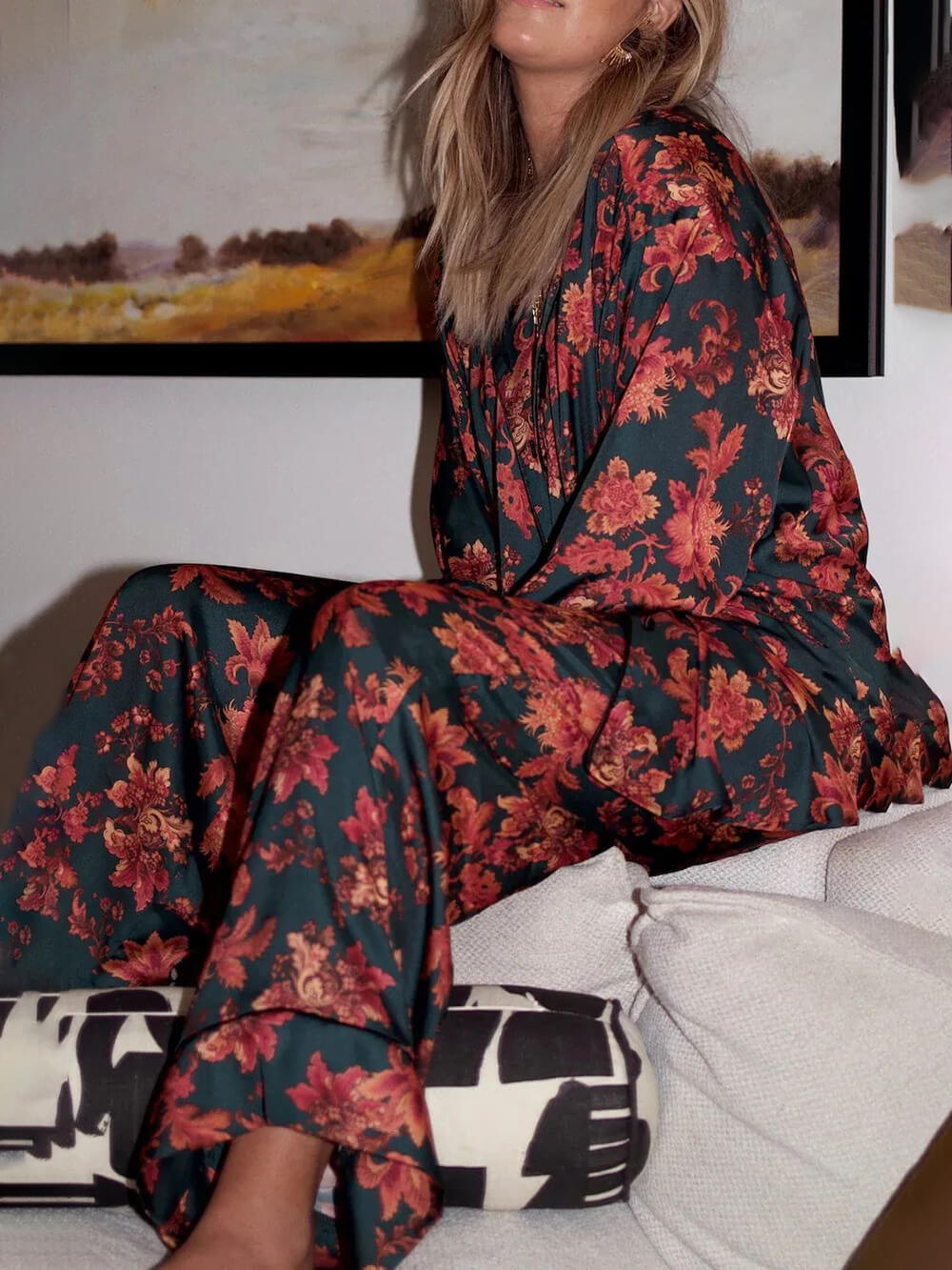 Lotus Print Pajama Set