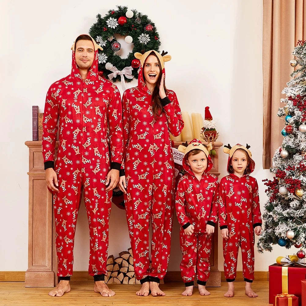 Multicolor Holiday Family Hooded Onesies