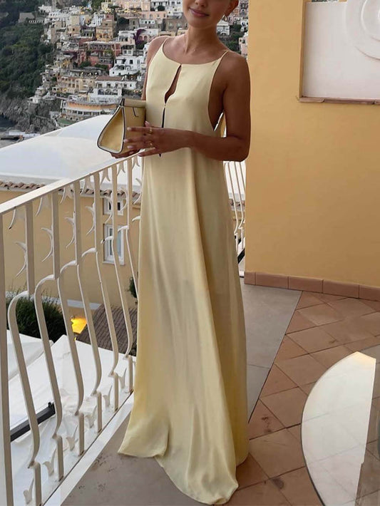 Satin Cami Backless Dress